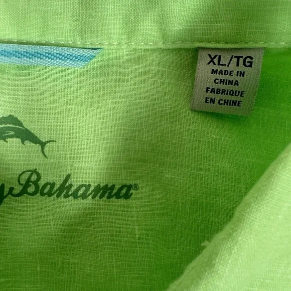 Tommy Bahama Shirt Mens XL Green Linen Beach Summer Island Hawaiian - Picture 4 of 13